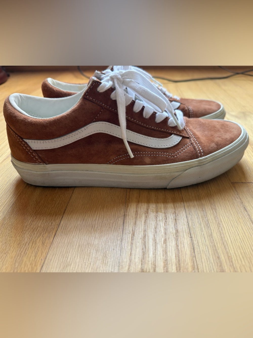 Vans Old Skool Suede Sneakers in Rust and White